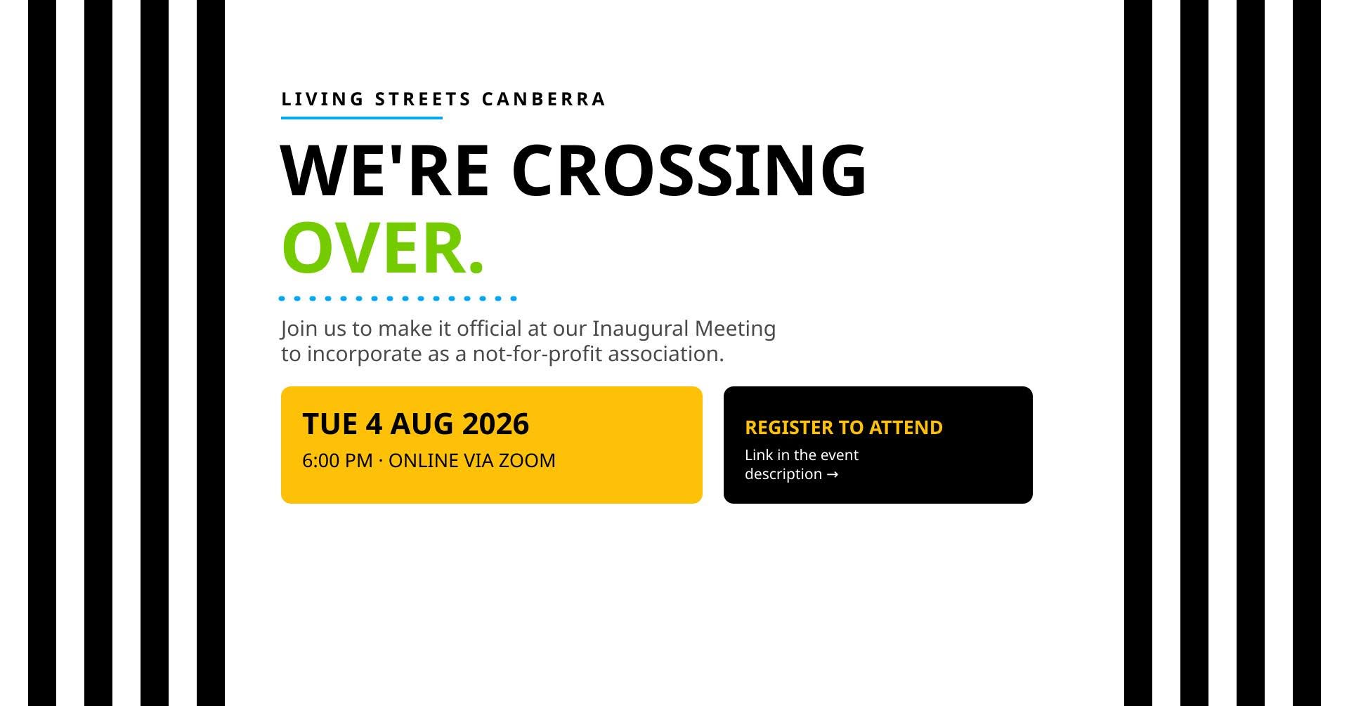 Living Streets Canberra is incorporating! 